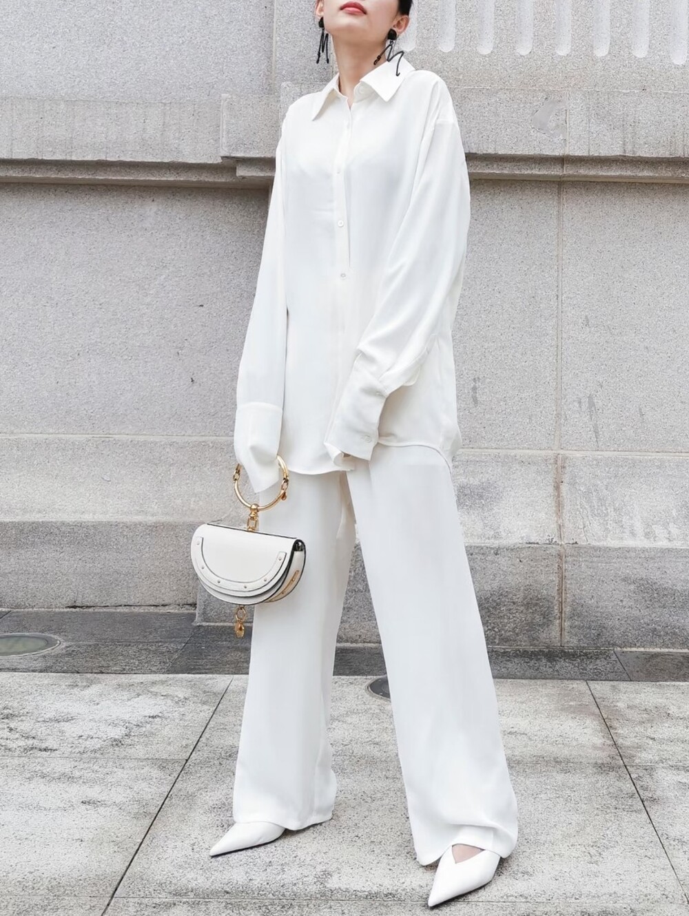 Chloe Nile Bracelet Minaudiere Bag with Gold Hardware in Cream White